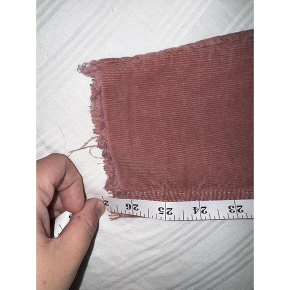 We The Free People Pants Womens 26 (26x26) Pink Corduroy Mid Rise Skinny Raw Hem - Picture 8 of 10
